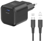 Swissten Reisilaadija GaN USB-C 35W PD + Andmekaabel USB-C - Lightning 1.2m
