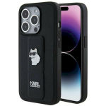 Karl Lagerfeld KLHCP14LGSACHPK Gripstand Saffiano Choupette &uuml;mbris iPhone 14 Pro 6.1" jaoks / must
