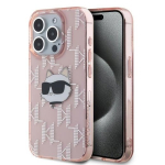 Karl Lagerfeld KLHCP15XHKLPCHP iPhone 15 Pro Max 6.7" roosa hardcase IML Choupette Head & Monog