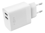 FIXED Dual USB Travel Charger 17W, White Fixed