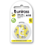 Uniross A10 Hearing Aid Button Cell Batteries 86mAh, 6 pcs.