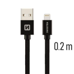 Swissten Tekstiilne Kiirlaadimine 3A Lightning Andme- ja Laadimiskaabel 20 cm