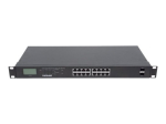 Intellinet 2 SFP porti, LCD-ekraan, IEEE 802.3at/af Power over Ethernet (PoE) &uuml;hilduv, 370 W, Endspan, 19-kollane rackmontaaž (Euroopa 2-pin pistik...