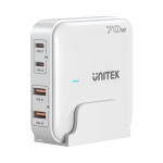 GaN network charger - Unitek P1228AWH01- 70W 2x USB-C 2x USB-A