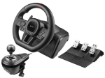 Tracer SimRacer Manuaalne k&auml;igukast 6in1 must rool + pedaalid + k&auml;ivahetus Nintendo Switch, PC, PlayStation 4, PlayStation 3, Xbox One, Xbox 360 jaoks