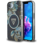 Guess IML Metal Glitter Flowers Triangle MagSafe &uuml;ksus iPhone 16e/17e jaoks / must