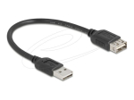 Delock USB laienduskohvli kaabel 20cm must