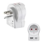 Hama to US Toitepistik Adapter T&uuml;&uuml;p B T&uuml;&uuml;p C (Europlug)+T&uuml;&uuml;p F Valge