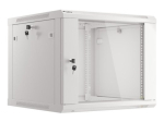 Lanberg Rack cabinet 19" wall-mount 9U/600x600 (flat pack) with glass door WF01-6609-10S Grey