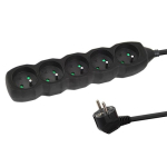 Esperanza ELK208K power strip, 5GN/3M, Black