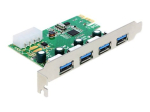 DeLock PCI Express kaart > 4 x V&auml;ljaspool USB 3.0 USB adapter PCI Express 2.0 x1 5Gbps