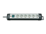 brennenstuhl Premium-Line pikenduspistik H05VV-F 3G1.5, 6-pistikuga kast, must hall, 3m