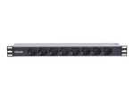 Intellinet 19 1.5U raimontaaž 8-tee vooluadapter - Saksamaa t&uuml;&uuml;p, ainult LED-indikaator, ilma &uuml;lespinge kaitseta, 1,6m toitekaabel, 8-pin, 15A must