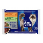 OPTIVITAL Sterile Kalkun ja vasikaliha - m&auml;rgkassitoit - 4x85g