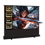Maclean MC-212 Portable Projection Screen, Compact, Floor-Mounted, 80", 16:10
