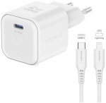 Swissten reisilaadija GaN USB-C 20W PD + andmekabel USB-C - Lightning 1.2m