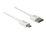 Delock High Speed HDMI koos Ethernetiga HDMI kaabel koos Ethernetiga 50cm Valge