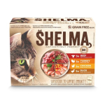 SHELMA kalkuni, hani, kana ja veise lihaga kastmes - m&auml;rgkassitoit - 12x85g