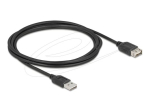 Delock USB laienduskohvli kaabel 2m must