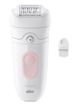 Braun Epilaator Silk-&eacute;pil 5 SE5-000 T&ouml;&ouml;aeg (max) 40 min Toiteastmete arv 2 M&auml;rjale ja kuivale kasutamiseks Valge/Roosa