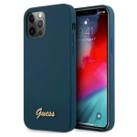 Guess GUHCP12LLSLMGBL Metal Logo Script k&otilde;va &uuml;mbris iPhone 12 Pro Max 6,7" / sinine