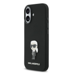 Karl Lagerfeld vedel silikoon Metal Ikonik &uuml;mbris iPhone 17 jaoks / must