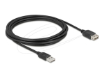 Delock USB laienduskohvli kaabel 3m must