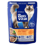 OPTIVITAL Sterile Maitsvad t&uuml;kid kastmes kalkuniga - m&auml;rgkassitoit - 85g