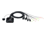 Aten 2-portiline USB 4K HDMI kaabel KVM-l&uuml;liti kaugjuhtimispordiga CS22H-AT