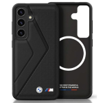 Etui BMW nahast suurejooneliste triipudega MagSafe &uuml;mbris Samsung Galaxy S25 jaoks