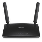 TP-LINK 4G LTE Ruuter Archer MR200 802.11ac 300+433 Mbit/s 10/100 Mbit/s Ethernet LAN (RJ-45) port 3 Mesh Support No MU-MiMO No 4G Antenni t&uuml;&uuml;p 2x