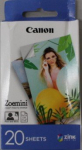 ZP-2030 SALE OUT. 20 sheets Photo Paper White 5 x 7.6 cm DAMAGED PACKAGING