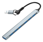 Gembird UHB-ACM-U3P1U2P6-01 7-Port USB Hub USB-A + USB-C 1x USB 3.2 + 6x USB 2.0 / silver