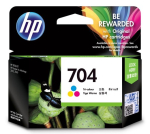 HP 704 kolmev&auml;rviline originaal tintakartriž ehiskartriž 1 tk(s) ts&uuml;aani, magevee, kollast