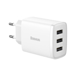 Baseus Kompaktne Seinalaadur 3 x USB / 17W