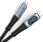 RoGer PD24VB USB-C 4.0 kaabel voltmeetriga PD240W / 40Gbps / 8K60Hz / 1m