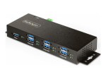 StarTech.com 7-Port Managed USB Hub with 7x USB-A, Heavy Duty with Metal Industrial Housing, & Surge Protection, Wall/Desk/Din-Rail Mountable, USB