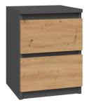 Topeshop M2 ANTRACYT/ARTISAN y&ouml;p&ouml;yt&auml;/s&auml;ngynvierest&auml; 2 laula Anthracite, Oak, Wood