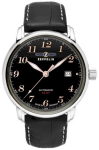 Zeppelin LZ 127 Graf Zeppelin Automaat Meeste Kell 40mm Must Cirkkel Must Nahkrihm