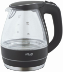Adler Kettle AD 1224 Standard 2000 W 1.5 L Glass 360&deg; rotational base Black