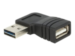 Delock Adapter EASY-USB 2.0-A Male > USB 2.0-A Female Angled Left/Right USB Gender Changer Black
