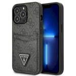 Guess GUHCP13LP4TPK k&otilde;va&uuml;mbris 4G kolmnurkne logo kaarditaskuga iPhone 13 Pro / 13 jaoks 6,1" / must