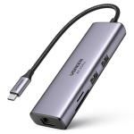UGREEN CM512 USB-C dokkimisjaam 7-&uuml;hes USB-C hub HDMI 4K 60Hz / 2x USB-A / SD TF kaardilugeja / USB-C PD 100W / RJ45