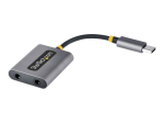 Startech USB-C K&otilde;rvakomplekti Splitter, USB Type C Dual Headset Adapter w/Microphone Input, USB C to 3.5mm Adapter/Earphone Dongle, USB C to Audio...