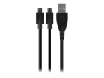 Venom VS2794 USB-A to 2 x Micro USB-B Kabel, Must