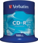 Verbatim Blank CD-R 700MB 1x-52X T&auml;iustatud kaitse, 100 tk Spindle