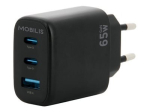 Mobilis Adapter 65Watt 1xUSB-A 2.0 2xUSB-C