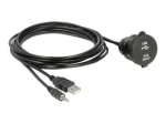Delock USB/Heli Pikenduskaabel 2m Must