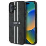 Guess GUHMP16SP4RPSK 4G tr&uuml;kitud triibud MagSafe k&otilde;va&uuml;mbris iPhone 16 6.1" jaoks / must