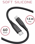Swissten Pehme Silikoon 60W Andmekabel USB-C - USB-C 1.5m